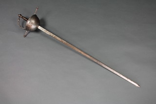A Toledo sword, with cup hilt and 86cm blade  