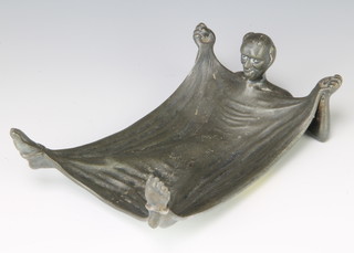 Atkin Brothers Sheffield, a rectangular pin dish/ashtray in the form of a reclining devil 4cm x 13cm x 8.5cm 
