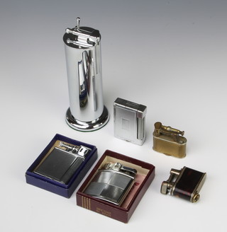 A Dunhill cigarette lighter patent no. 143752, a Parker The Roller Beacon lighter and 2 other lighters 