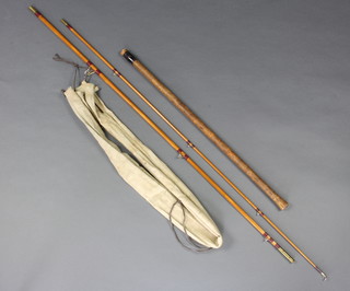 R Chapman, a Dennis Pye 700 10' three piece split cane fishing rod complete with cloth case 

