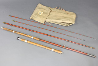 An Alcocks The Billy Lane 13' three section match fishing rod with 2 spare tips 