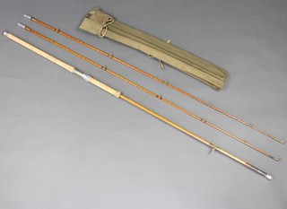 A Hardy LRH no. 2 9'6" split cane spinning fishing rod with 2 tips in original bag
