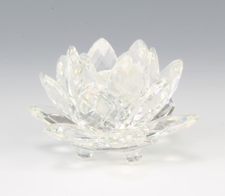 A Swarovski Crystal Water Lily candle holder by Max Schreck 011867/7600124000 1985 8cm boxed