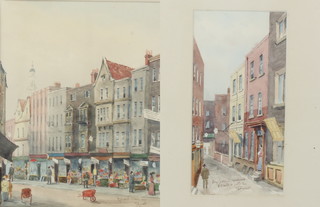 T Fraser, watercolours, London street scenes 25cm x 20cm and 22cm x 11cm 