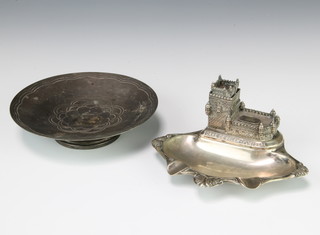A Continental silver ashtray together with a do. dish 156 grams 