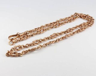 A 14ct rose gold fancy link necklace 46cm, 6 grams