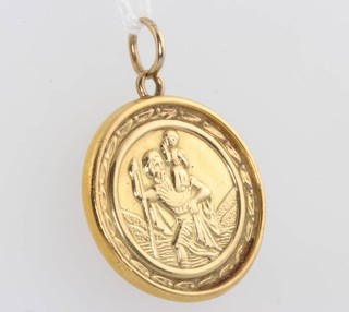 A 9ct yellow gold St Christopher pendant 5.7 grams