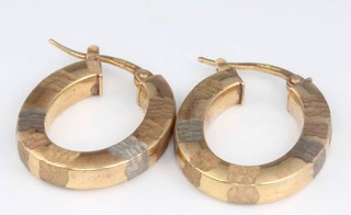A pair of 9ct yellow gold hoop earrings 3.1 grams