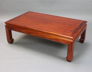 A Chinese rectangular Padauk coffee table 42cm h x 122cm w x 71cm w 