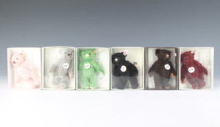 Six Steiff Collectors Club Year bears - 2009. 2010, 2011, 2012, 2013 and 2014 