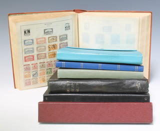 A red stamp album of mint and used World stamps - Australia, Argentina, Chile, a Centurion album of mint and used World stamps Victoria to Elizabeth II - German, French Colonies, Egypt, Denmark, Czechoslovakia, Chile, Belgium, an Amherst black album of world stamps, a Royal Mail album of world stamps, 3 stock books of GB mint and used stamps  
