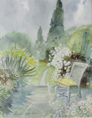 Elizabeth Scott-Moore RWS, watercolour signed, a country garden 47cm x 37cm 