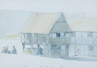Peter Iden '90, watercolour signed, view of Singleton Open Air Museum 14cm x 19cm 