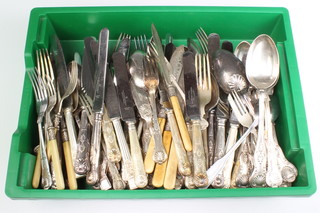 A quantity of Kings pattern and other plated cutlery 