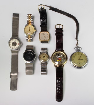 A gentleman's steel cased Rotary wristwatch with seconds at 6 o'clock and minor watches