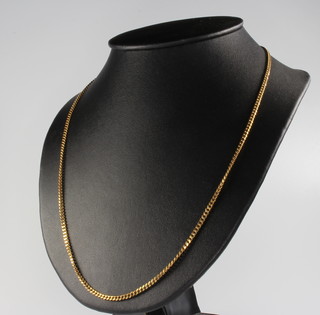 An 18ct yellow gold flat link necklace, 56cm, 16 grams