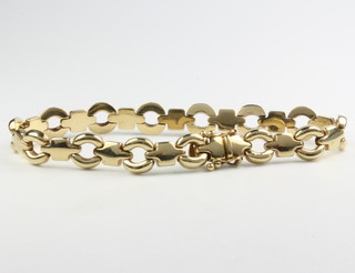 A 9ct yellow gold fancy link bracelet 10.8 grams, 18cm 