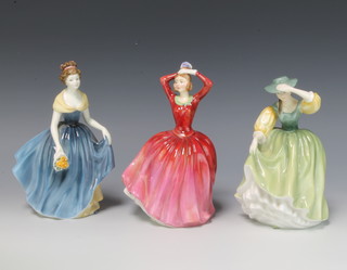 Three Royal Doulton figures - Buttercup HN2309 18cm, Melanie HN2271 21cm and Katrina HN2327 20cm 
