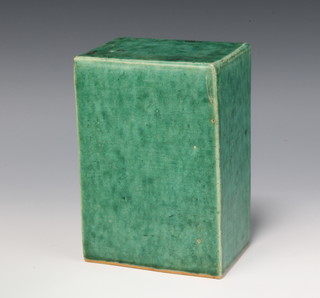 A Chinese pale green glazed opium block pillow 18cm 