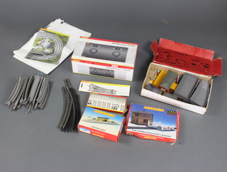 A Hornby HM2000 power controller boxed and various Triang and Hornby railway buildings and track 