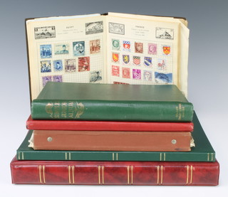 A stock book of mint and used Victoria to Elizabeth II GB stamps, a Nelson album of world stamps, a Simplex Junior album of George V and later GB stamps, an album of world stamps, an Improved album of world stamps and an album of GB first day covers 
 