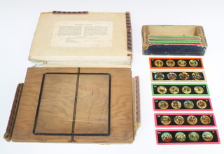 The Reflector drawing board together with 11 child's coloured magic lantern slides 