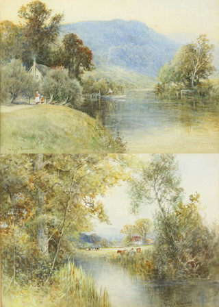 Wiggs Kinnaird, (1870-1930), watercolours a pair, signed, "At Mere, Wiltshire" and "The Severn" 22cm x 31cm 