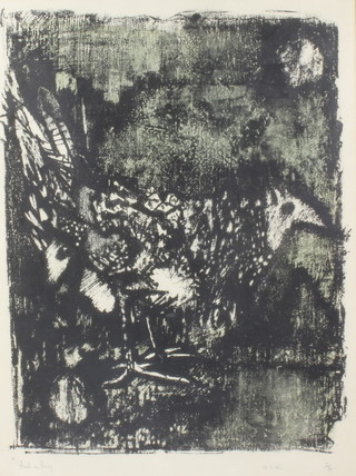 Arnold Van Praag (born 1926), print, signed in pencil, 5/30, impressionist study of a bird 57cm x 43cm 
