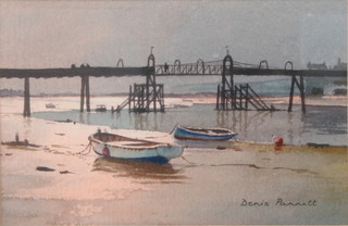 Denis Pannett, watercolour signed, Shoreham by Sea, the old foot bridge 11cm x 17cm 