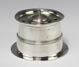 A Victorian silver capstan style inkwell, Chester 1898 maker Stokes & Ireland 194 grams 10cm 