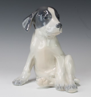 A Royal Copenhagen figure of a seated puppy hound 259 20cm 