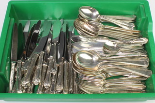 A part canteen of silver plated cutlery 