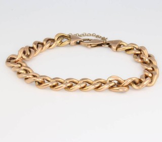 A 9ct yellow gold flat link bracelet 11.4 grams