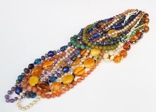 An amethyst faceted bead  necklace and a quantity of necklaces