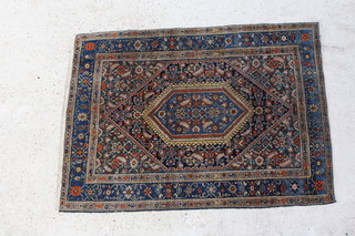 A blue and green ground Persian Malauer rug 153cm x 110cm 