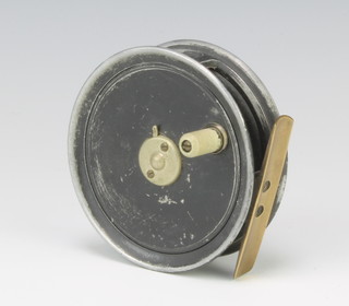 A Fosters of Ashbourne 3 1/2" trout fishing reel with red agate line guard 