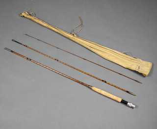 A Hardy Gold Medal 9' split cane 3 piece trout rod with correct bag  