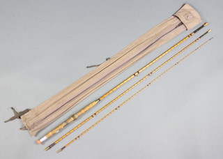 A Hardy Gold Medal salmon fishing rod complete with cloth bag
