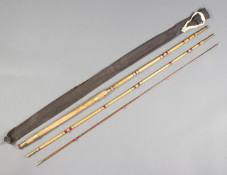 A Sowerbutts vintage 3 piece float fishing rod in original bag  