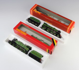 2 Hornby OO locomotives and tenders R.866 LNER locomotive and R.053 Manchester United 

