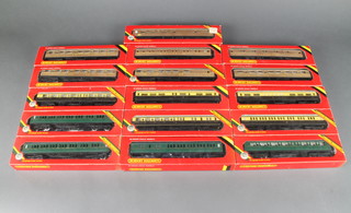 7 Hornby OO gauge LNER carriages including R435 (x 3), R436, R448 (x 2) and R938, 4 other carriages R431 (x 3) and R432 and 5 carriages R429 (x 2), R430 and R454 (x 2)