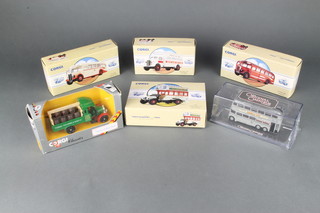 5 Corgi models of vintage commercial vehicles boxed together with an original omnibus trolley bus boxed 