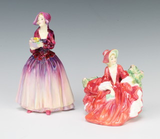 Two Royal Doulton figures Lydia HN1908 12cm and Dorcas HN1558 18cm 