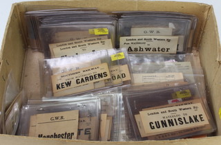 A collection of London and South Western Railway and GWR luggage labels and other items of railway ephemera 