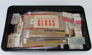 A collection of railway tickets, British Transport commission pair tickets and other ephemera 