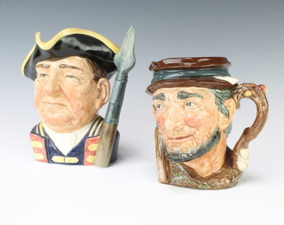 Two Royal Doulton character jugs Guardsman D6568 18cm and Johnny Appleseed D6372 15cm 