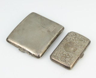 A Victorian silver cigarette case Birmingham 1899 and an engine turned do. 134 grams