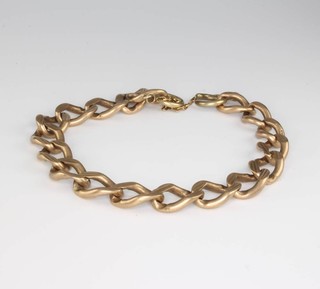 A 9ct yellow gold flat link bracelet 18 grams