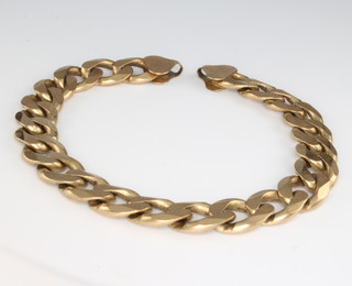 A 9ct yellow gold flat link bracelet 27 grams 
