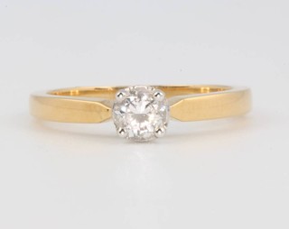 An 18ct yellow gold single stone diamond ring approx. 0.45ct size N 1/2